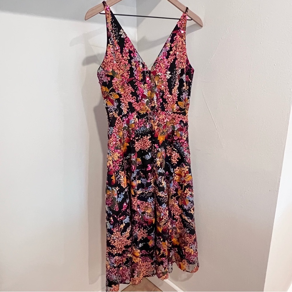 GUC Dress the Population Elisa Sequin Embellished Fit & Flare Dress — Size M
